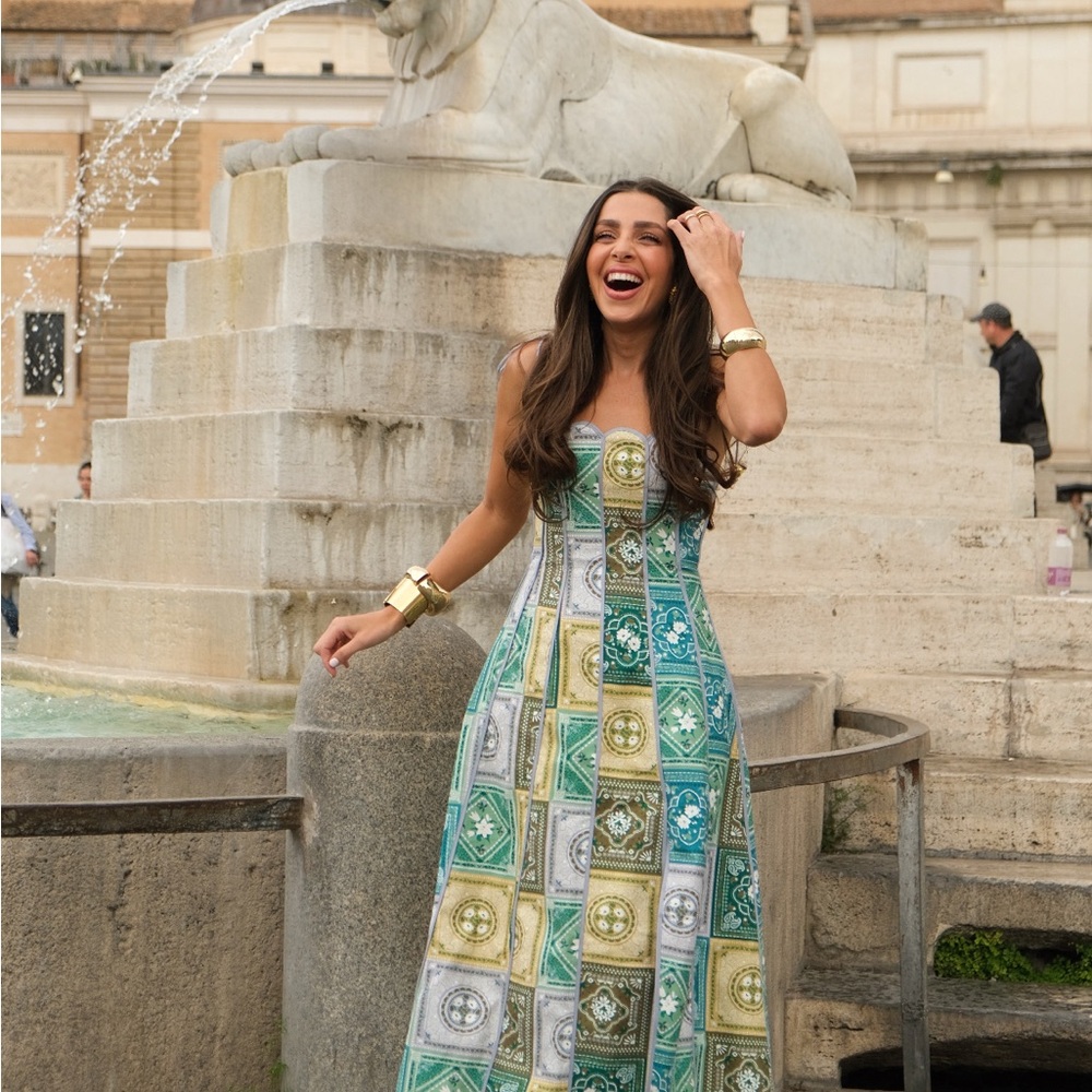 Mayka scalloped Multicolor Patterned Dress